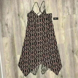 NWT Jessica Simpson Odin Sleeveless Geo Print Studded Midi Dress W Belt Size L